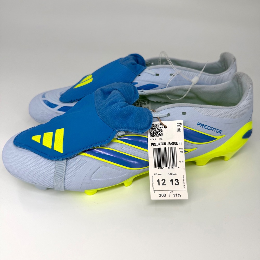 adidas Predator Pro Soccer Cleats Mens 12 Blue Yellow NWT Foldover Tongue